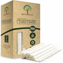 300PCS White Paper Straws in One Box